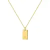 Alphabet Box Chain Necklace with Square Letter Pendant - Trendy Choker Design