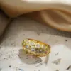 Glistening 18K Gold & Cubic Zirconia Statement Ring - Image 3